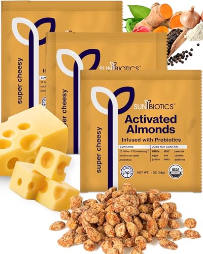 Image of Sunbiotics Activated Organic Sprouted Almonds - Super Cheesy, Pack of 3
