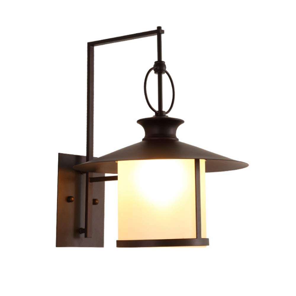 SXSCARKX Wall Light, European Retro Outdoor Aluminum Embedded Waterproof Lamp Led Frosted Glass Lantern Courtyard American Minimalist Sconce Garden Landscape Light Villa Balcony Lamp(Color