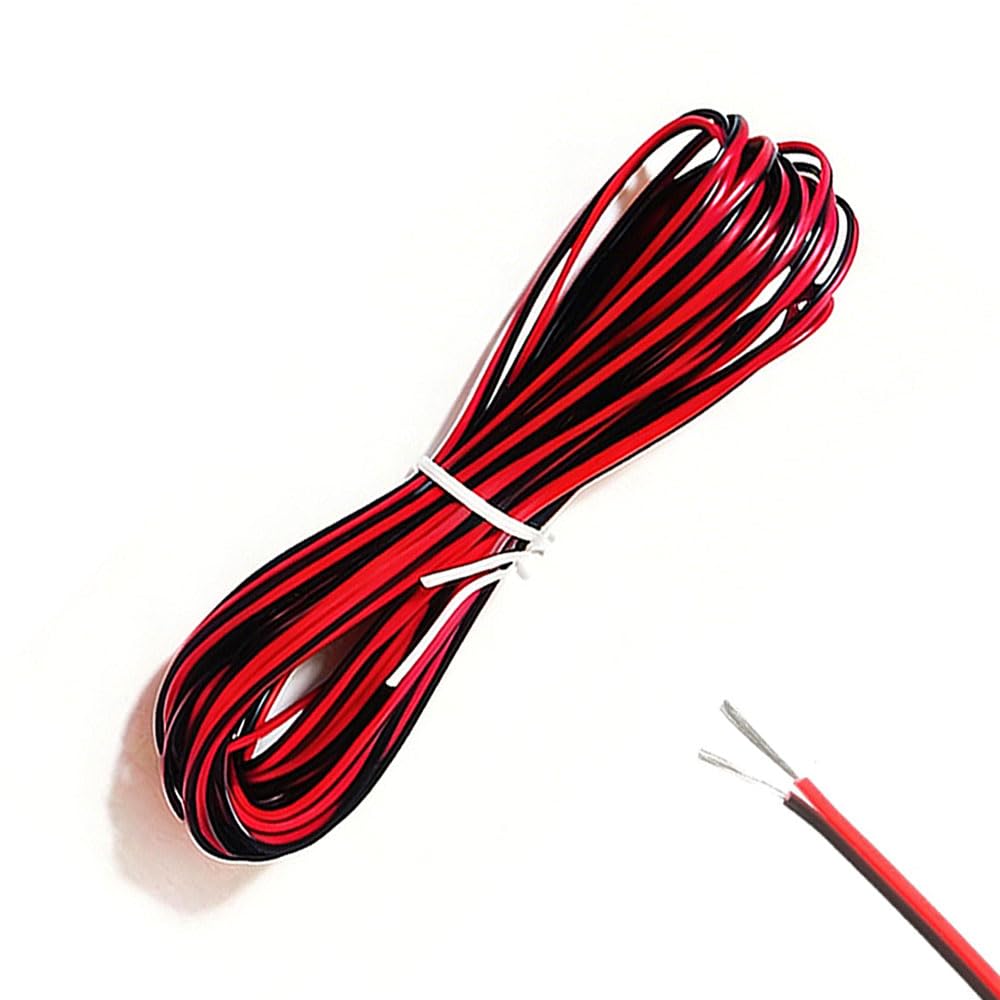 WIOOYIUU 配線コード 20m 電線 2芯 22AWG 赤黒 リード線 2Pin LEDテープライト延長用 導線 電子工作 車配線用