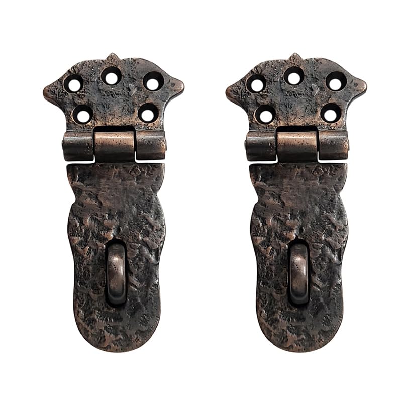 Adonai Hardware Paran Heavy Duty Antique Cast Iron Safety Locking Hasp and Staple (4" x 2 Pack, Oil Rubbed Bronze) for Vintage Pirates Treasure Chest, Trunks, Wooden Jewelry Box, Cases, Furniture-image-49
