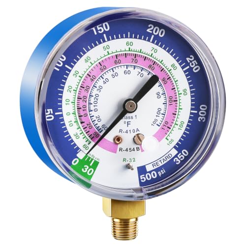 49118 A2L Manifold Gauge-Blue,R-32/454B/410A, 3-1/8" (80mm)