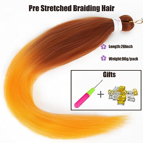 Pre-stretched Braiding Hair Professional Easy Crochet Braid Hair 26 Inch 8 Packs Hot Water Setting Soft Synthetic Braiding Hair Extension for Twist Senegalese Crochet Hair (26 inch - Image 2