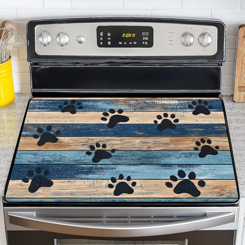 Image of Stove Top Cover for Electric Stove,Glass Stove Top Cover, Heat Resistant Glass Cooktop Cover, Stovetop Protector, Kitchen Decor, Dish Drying Mats Cover for Ceramic Washer Top 28.5x20.5 inch