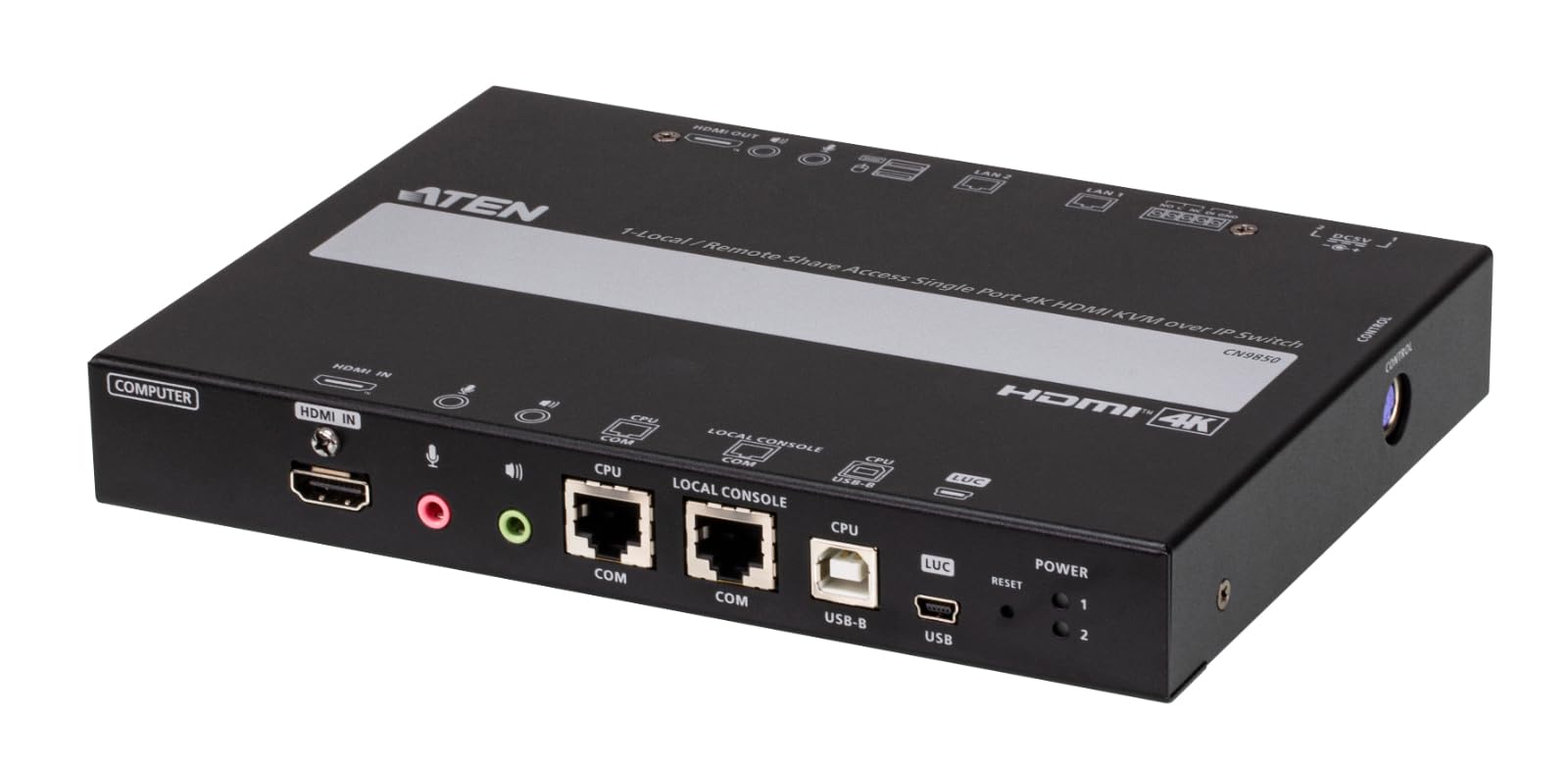 ATEN CN9850 1-lokalny pilot do dzielenia się, pojedynczy port 4K HDMI KVM Over IP Switch
