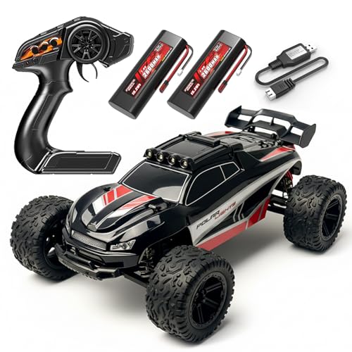 Flypear 1:8 Scale All Terrain Off-Road RC Car for Adults Boys, 45KM/H High Speed Racing Monster Truck with 2.4 GHz Remote Control, 2 Rechargeable 2600mAh Batteries