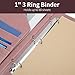 Geslun Vegan Leather 3 Ring Binder, 8.5 x 11 Letter Size Folio with Pen Holder, Soft Notebook Portfolio Cover, Slim Notepad Padfolio Thin File Organizer for Work Executive Meeting, Pink