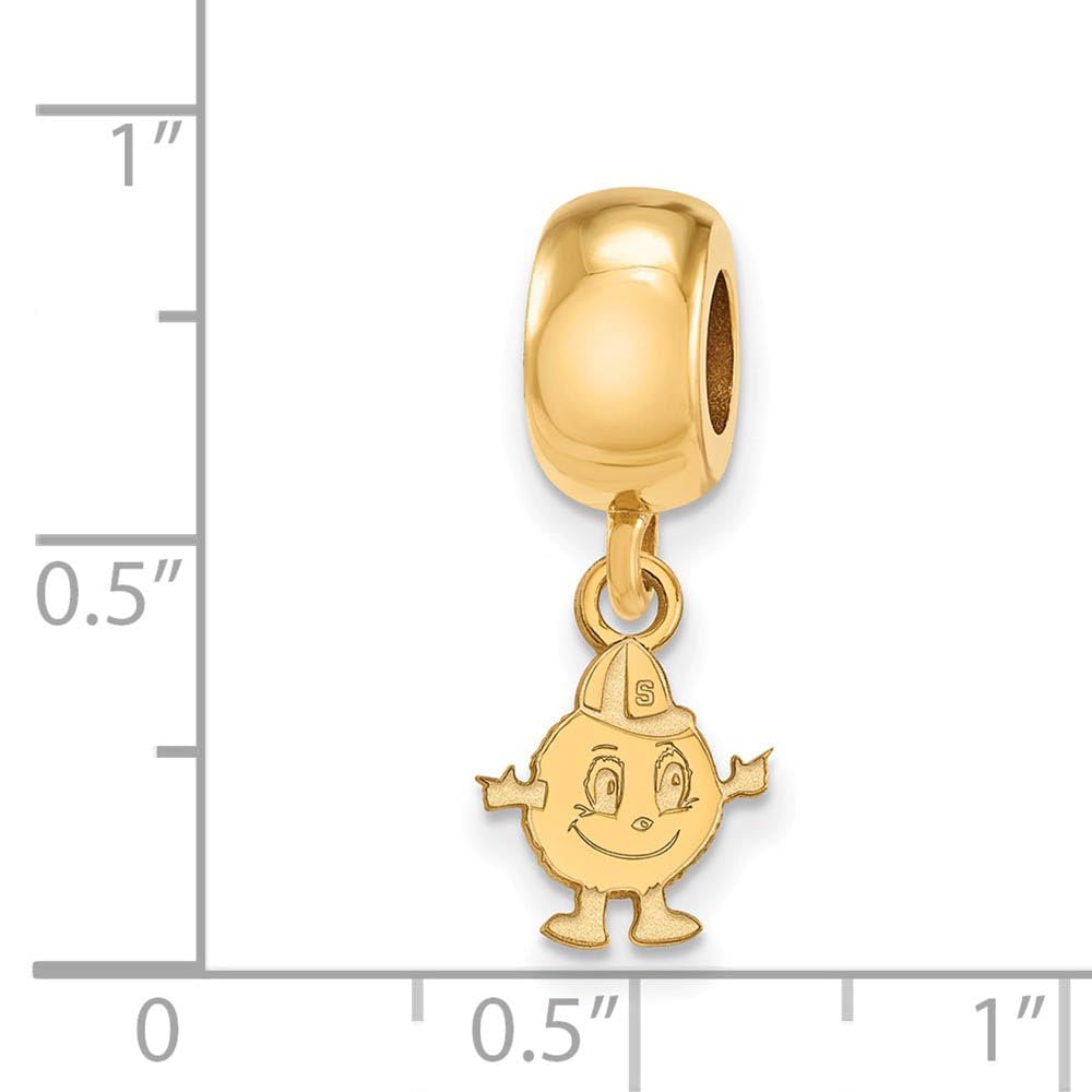 LogoArt 14k Yellow Gold Plated Sterling Silver Syracuse University XS Dangle Bead Charm