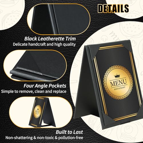 12 pack double-sided menu holders 434x 634 pu leatherette a-frame table tents for restaurant bar cafe wedding durable and foldable design 12 pack 434 x 634