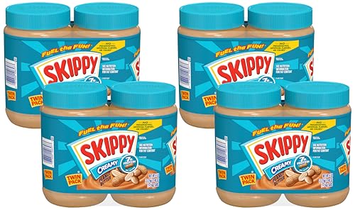Image of SKIPPY Creamy Peanut Butter Spread, Shelf-Stable, 40 oz Jar of SKIPPY Peanut Butter (Pack of 8)