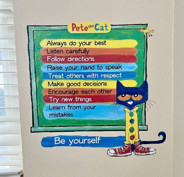 Vinilo Pete The Cat 25 x 25 pulgadas para pared miniatura 1