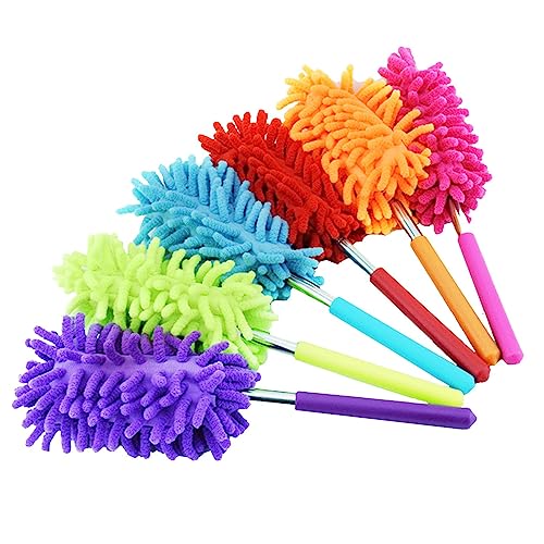 BNFGD Feather Duster,Extendable Duster Dusters for Cleaning Scratch Resistant Extendable Microfiber Dusting Brush Multifunctional Ceiling(2 Colors Randomly), 1 (BUXIUGAOCHANGJIMAO)