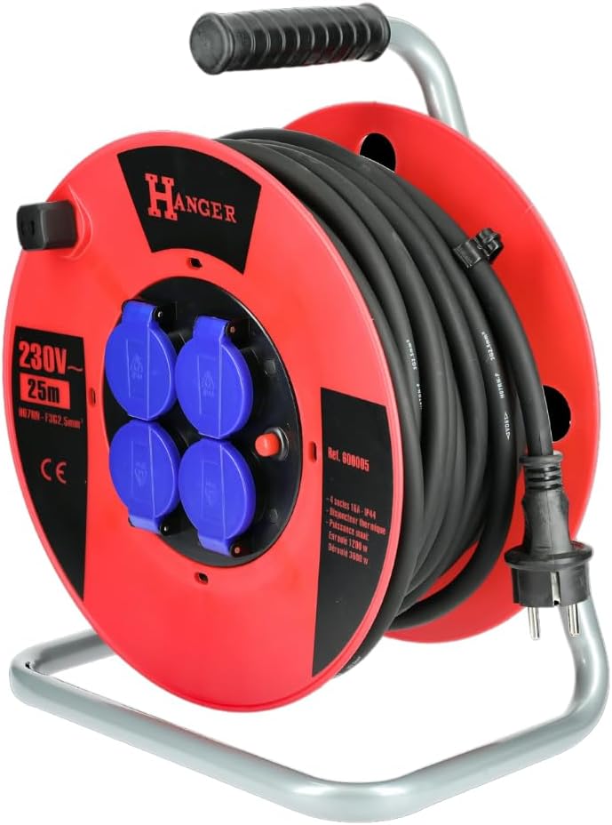 Rallonge électrique CRAFTON 10 Mètres - 4 Prises - Fiche France - NEUVE