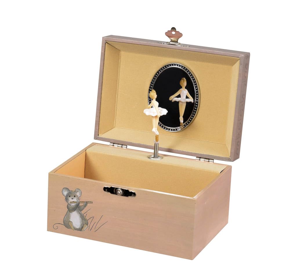 Egmont Toys Musical Jewellery Box, Jewellery Box Hand Crank Music Box "Ballerina" in 6 Designs Mirror & Storage Space - Image 2