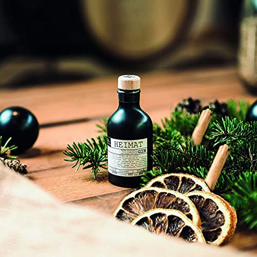 HEIMAT Dry Gin Miniatur (1x 50ml) zum Probieren mit 18 Botanicals wie Salbei, Thymian, Apfel, Lavendel, Ingwer aus der Heimat Destille, kleine Flasche Probiergröße Geschenk – Bild 3