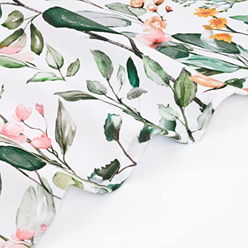 Floral Kitchen Curtains, Flowers Cafe Window Curtains, Rustic Country Short Small Tier Drapes, Spring Wild Plants Rod Pocket Treatment For Bathroom Bedroom Living Room Decor, 2 Panels, 26"W X 36"L #TOP6