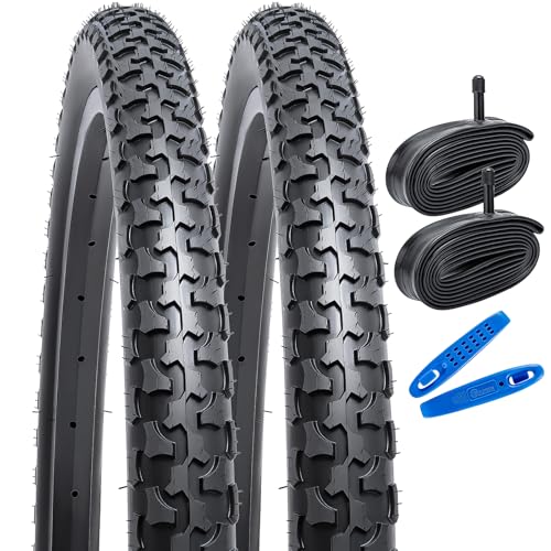 2本セット,24 1.75 タイヤ,24x1.75 47-507 自転車タイヤ + チューブ 肉厚 米式バルブ32mm +リムテープ + タイヤレバー,タイヤ 24 インチ 1.75,クロスバイクタイヤ 24 1.75,自転車 タイヤ 24インチ 1.75,Y-113