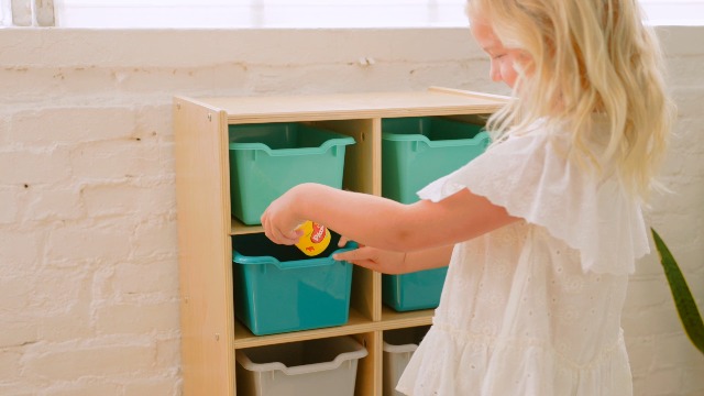 Image of ECR4Kids 10 Cubby Mobile Tray Storage Cabinet, 5x2, Classroom Furniture, Natural