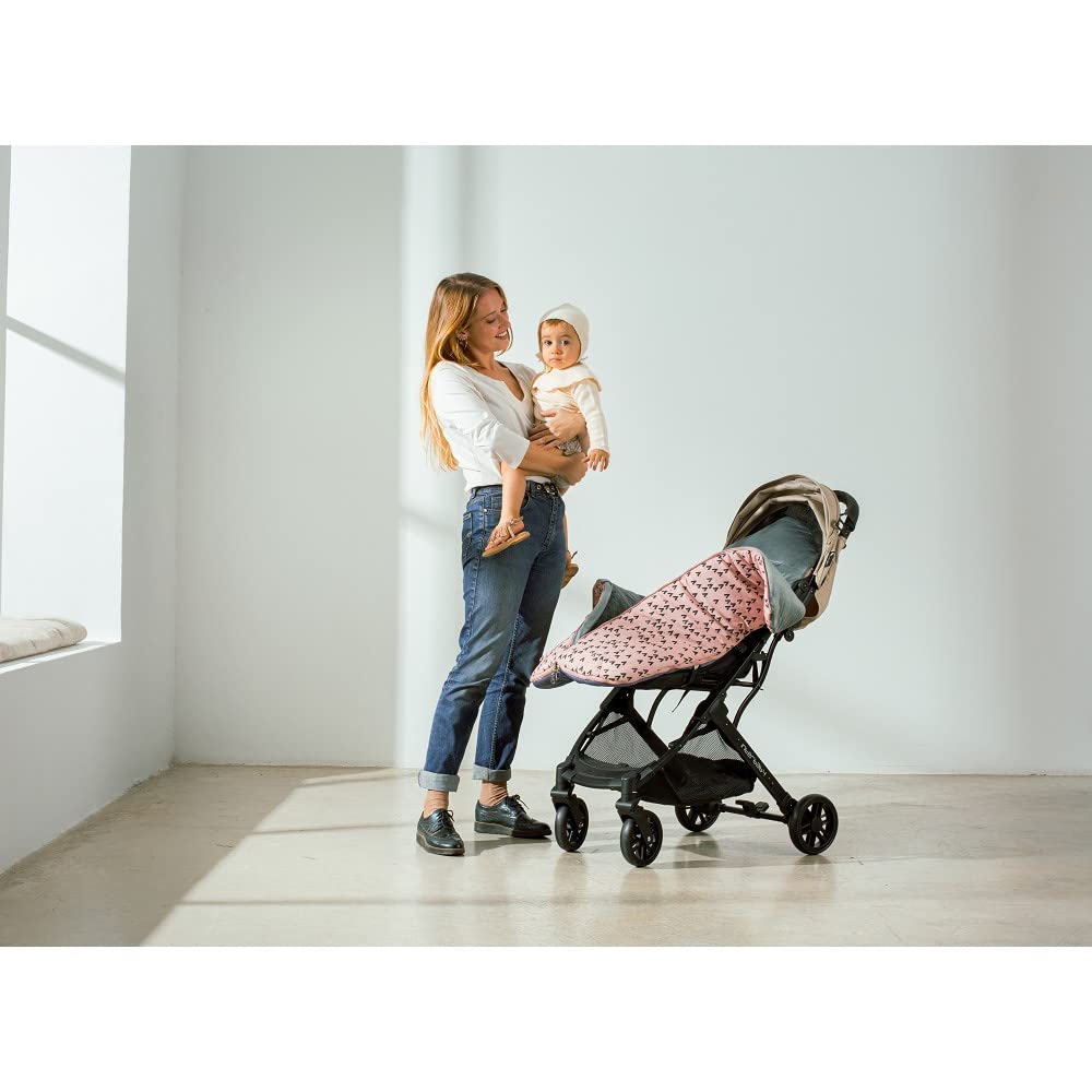 Interbaby Chanceliere Bebe Poussette Couverture Poussette Bebe Hiver, Doux | Sac de Couchage Poussette Bebe Détachable, Double Ouverture, Lavage Facile, Matériaux Antiallergiques, Montan Rose