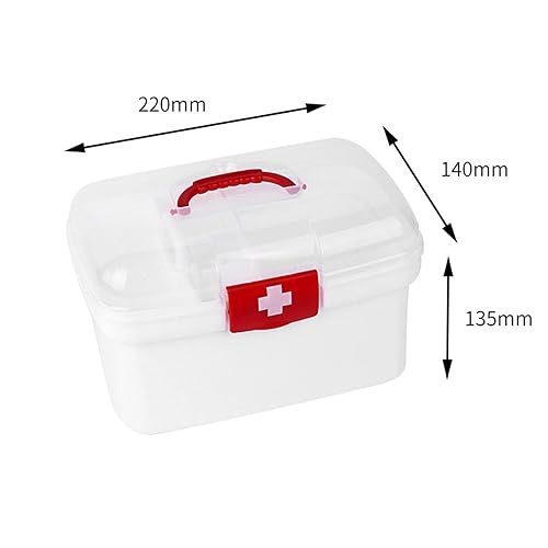Miniatura 2 de AMLESO Kits de primeros auxilios Caja médica multifuncional con asa Doble capa de gran capacidad para el hogar Contenedores para coser viajes en el