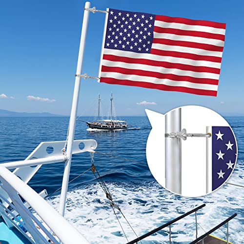 Vazioyar 2Pcs Flag Pole Ring,Stainless Steel Adjustable Flag Pole Rings Clamp Anti Winding Flag Mounting Ring，For 0.8-1.5Inch Diameter Flag Pole #TOP3