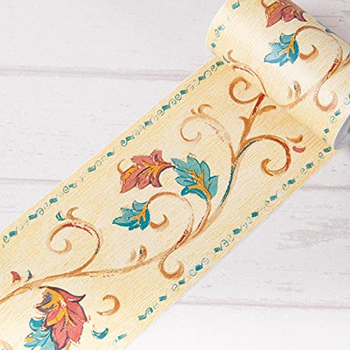 Dostear Wallpaper Mirror Borders for Bathroom Peel and Stick Classroom Bulletin Board Borders Boho Paper for Classroom Trim Sets Yellow Lines 10.6 X 1000cm