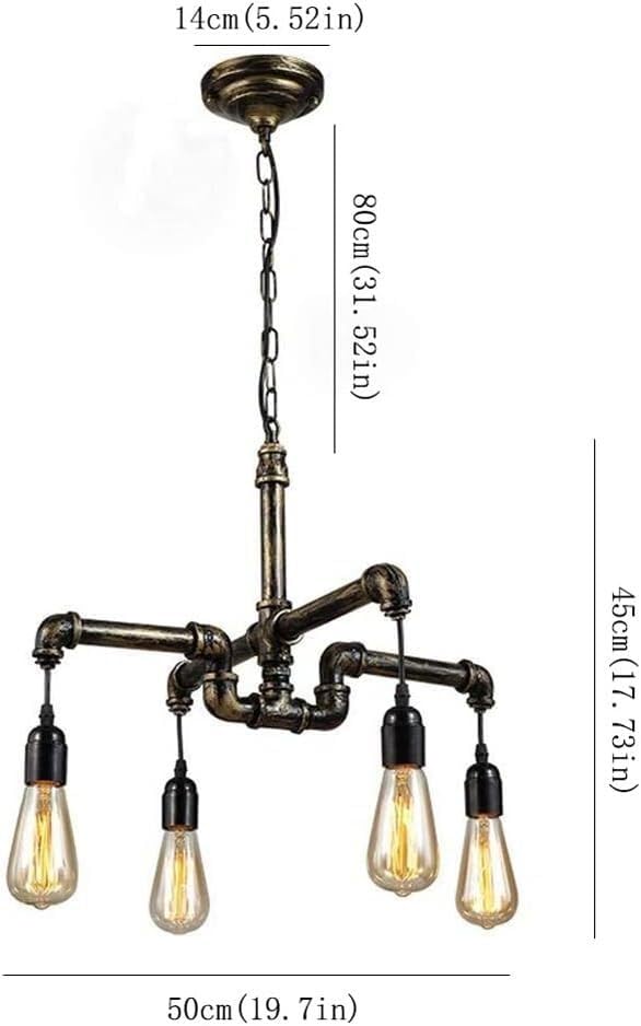 Lustre rustique en métal E27 avec suspension réglable Chaud Wisdom - 5