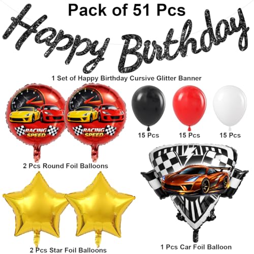 Image of Racing Car Birthday Decoration Set 51 of pcs