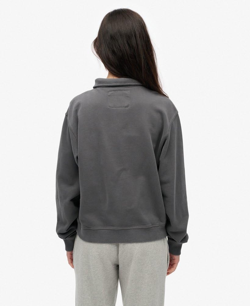 Superdry Athletic Collared sweter damski z zamkiem błyskawicznym antracyt 44