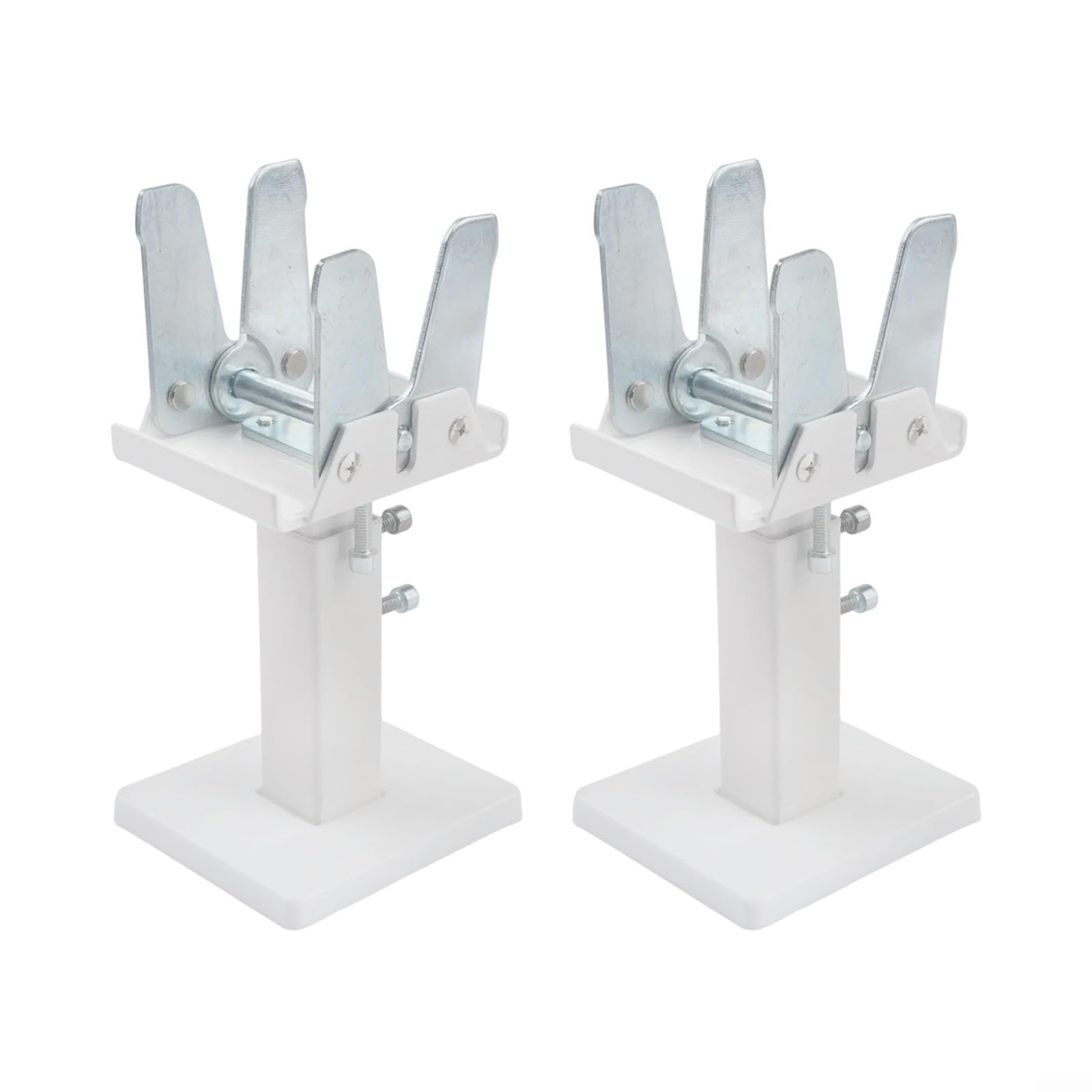 ZYNCUE Support de radiateur au sol en acier pour radiateur à panneau - Hauteur réglable (14 - 21 cm) - Extension robuste - Blanc/argenté