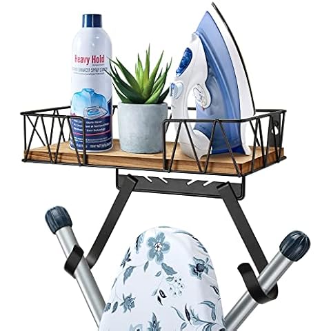 TJ.MOREE Ironing Board Holder Wall Mount - Laundry Room Iron and Ironing Board Hanger Laundry Room Decor Organization and Storage (T&V Shaped) Cover