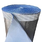 BlueTex Insulation Vapor Barrier 6mm Metal Building Foil and Foam Insulation for New and existing Metal Building Applications (62' Wide. 300 Square Feet Coverage)
