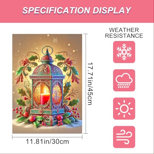 Image of BlissYard Christmas Garden Flag 12x18 Inch Lantern Holly Yard Decor