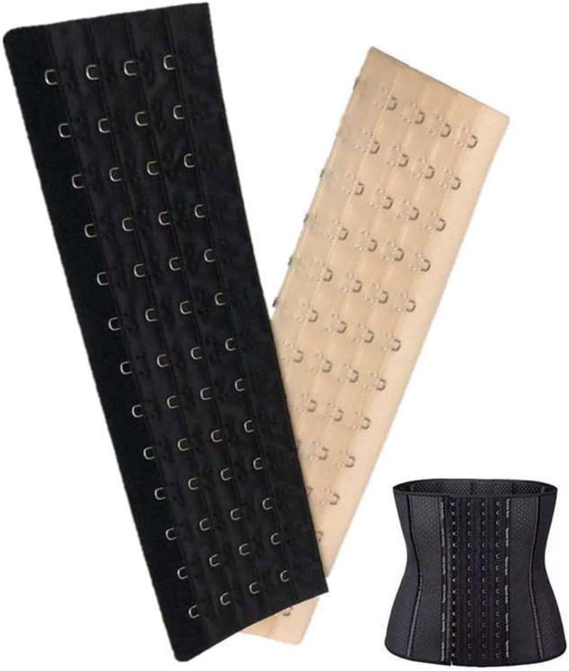 Adjustable Corset Extender Extension with 16/13 Hooks Black/Complexion for and Shaping Soft and Comfortable