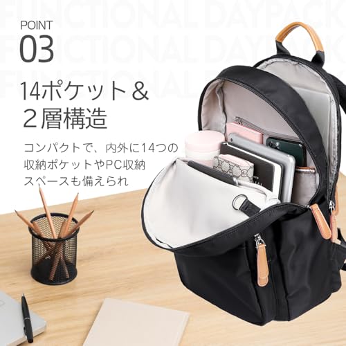 PAOIXEEL 2層構造 14ポケット リュック の商品画像 3