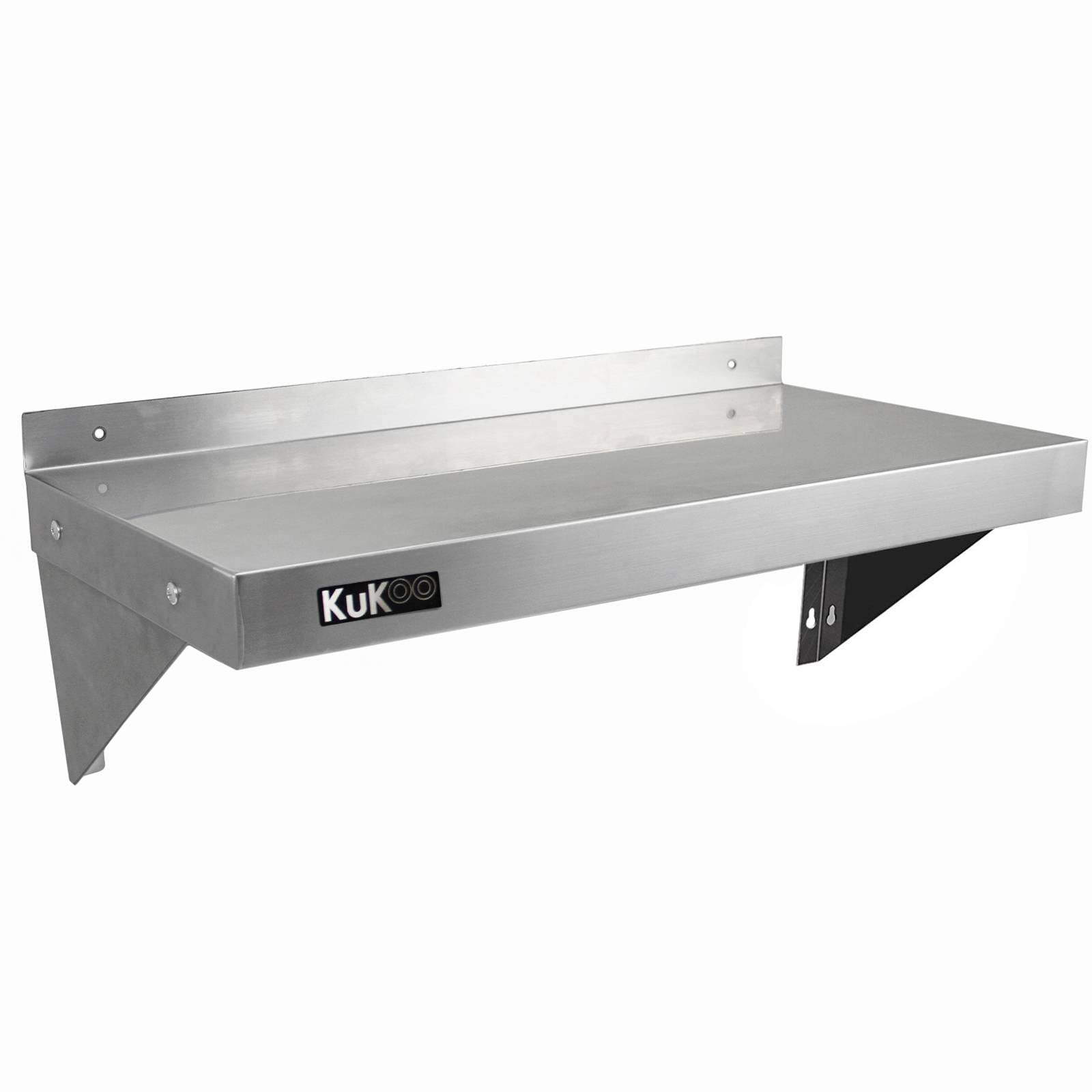 KuKoo - 2 Mensole a Muro in Acciaio Inossidabile Inox per Cucina Commerciale Mensole a Parete per Ristoranti Catering Resistente alla Corrosione 90cm x 30cm