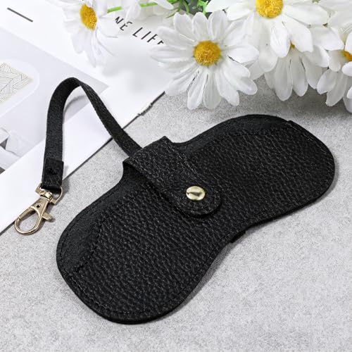 Ezymivs Glasses Case Holder Portable Leather Glasses Case Holder Soft Eyeglasses Bag Eyewear Sleeve Slim Sunglasses Pouch for Women Men