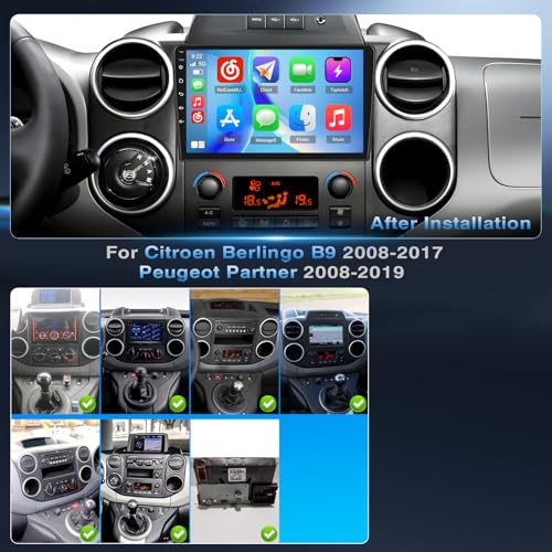 Autoradio Android pour Berlingo et Partner avec navigation GPS et CarPlay sans fil - 2