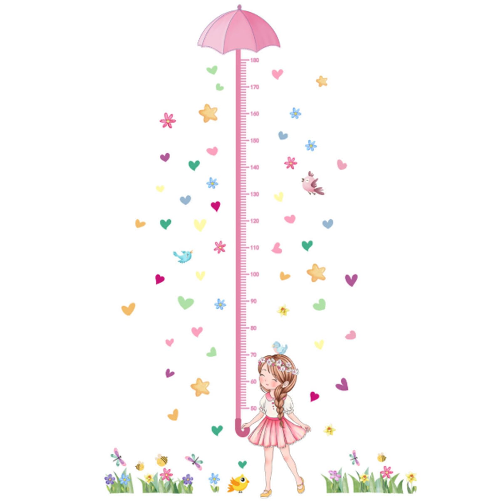 Height Growth Chart Wall Stickers Height Measurement Ruler Wall Measurements Decor Girl Kid Room Decor Growth Chart Ruler