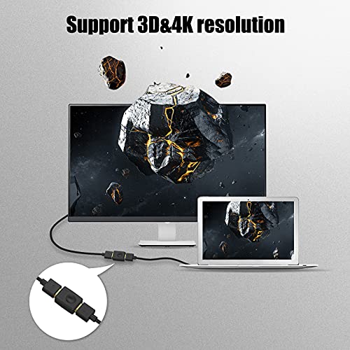 VCE HDMI Female to Female Adapter 4K@60Hz, HDMI Coupler 2.0, HDMI to HDMI Connector, HDMI Extension Adapter Gold plated Support 3D 4K HDR ARC for Laptop, Monitor, PC, PS5, PS4, Xbox, DVD, TV, 1 Pack