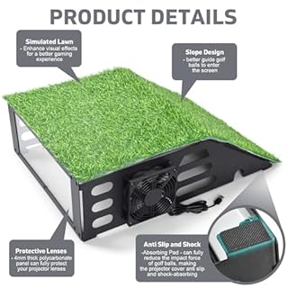 Golf Simulator Projector Cover - Floor Mounted Enclosure with Cooling Fan for Optimal Protection of Outdoor Golf Simulation Projectors - Compatible with Leading Golf Simulators and Projectors