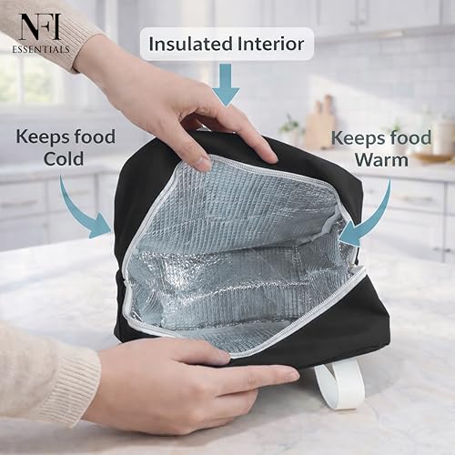 Image of NFI essentials Insulated Lunch Bag for Men Women Large Tiffin Carry Bag Travel Lunch Box Organizer for Office, School, College, Leak-Proof Lunch Cooler Bag