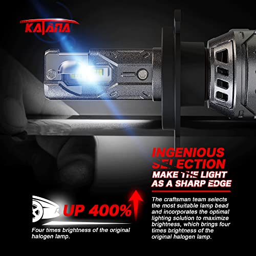 Katana H4 Led Headlight Bulbs,16000Lm 70W 6500K Extremely Super Bright 9003 Led Bulbs All-In-One Conversion Kit Of 2 Halogen Replacement #TOP3
