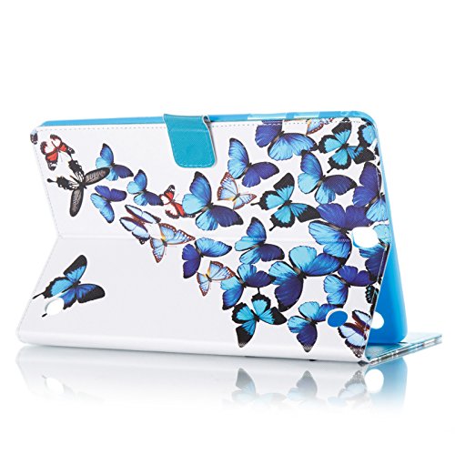 Galaxy Tab A 9.7 T550 Case ,Uucovers Protective Synthetic Leather Smart Wallet Case With [Auto Sleep Wake] Cute Cartoon Flip Stand Cover For Samsung Galaxy Tab A 9.7 T550-Blue Butterfly #TOP2