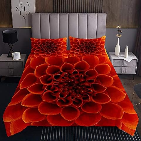 richhome Bloom Flower Rose Tagesdecke 220x240cm Mandala Yellow Botanical Steppdecke für Kinder Jungen Mädchen Orange Blumen Weichste Bettwäsche Set Tagesdecke Bettbezug 3St Cover
