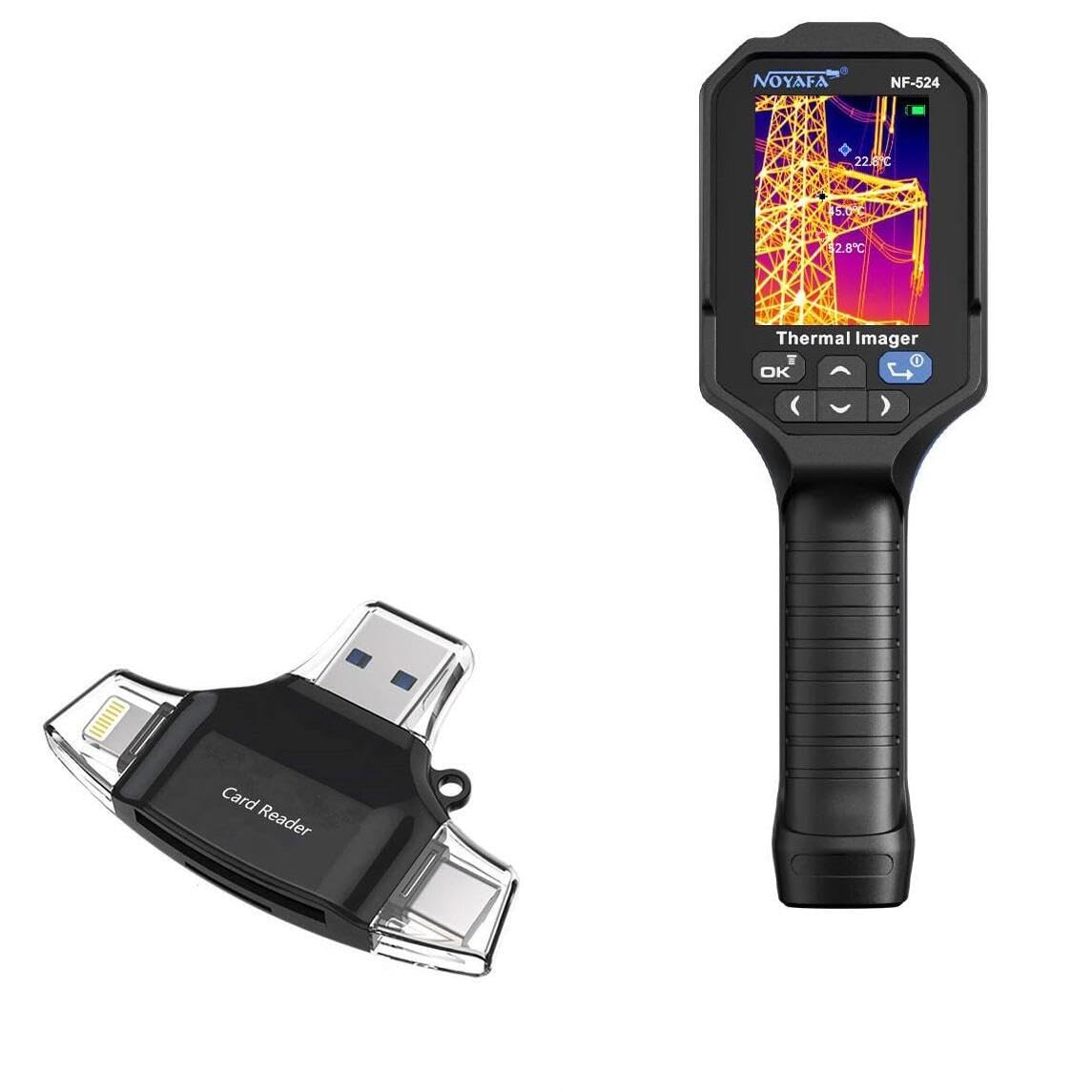 BoxWave Smart Gadget Compatible with Noyafa NF-524 Precision Detector Thermal Imager - AllReader SD Card Reader, microSD Card Reader SD Compact USB - Jet Black