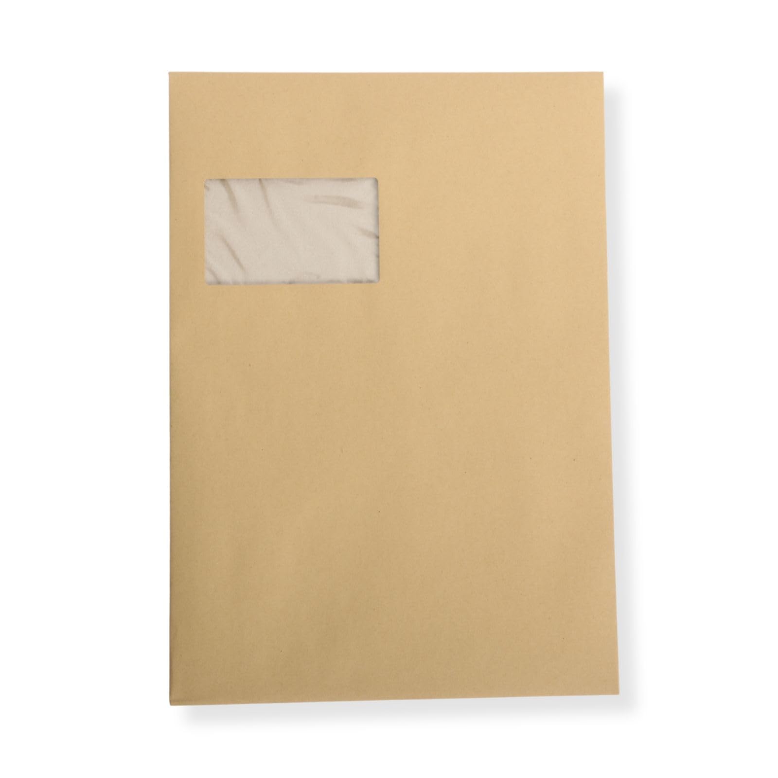 600 St. C4 Papprückwand Versandtaschen mit Fenster braun 120 gr. Kuvert Haftklebend Briefumschläge HK Briefhüllen