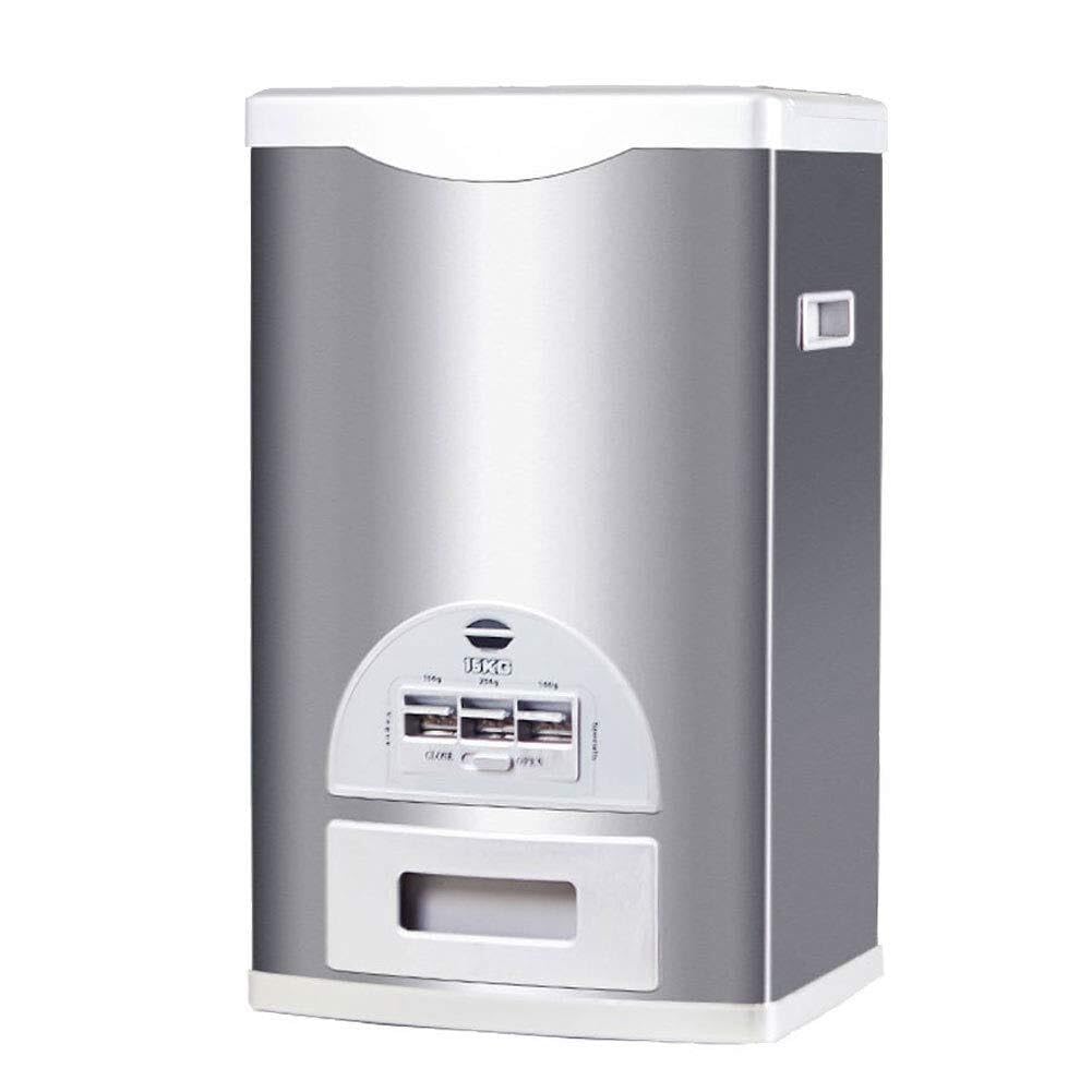 YXZYFPP Stainless Steel Rice Dispenser - Moisture-Proof Food Storage for Beans and Cereals - Automatic Metering Container (Grey 15KG)