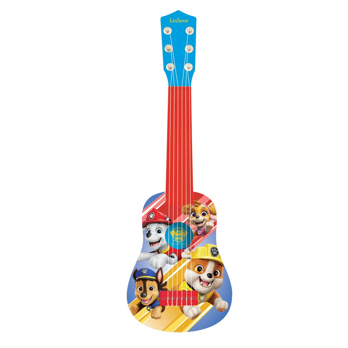 Lexibook Psi Patrol Chase My First Gitara, 6 Strun Nylonowych, 53 cm, Przewodnik w Zestawie, Niebieski, Czerwony, K200PA