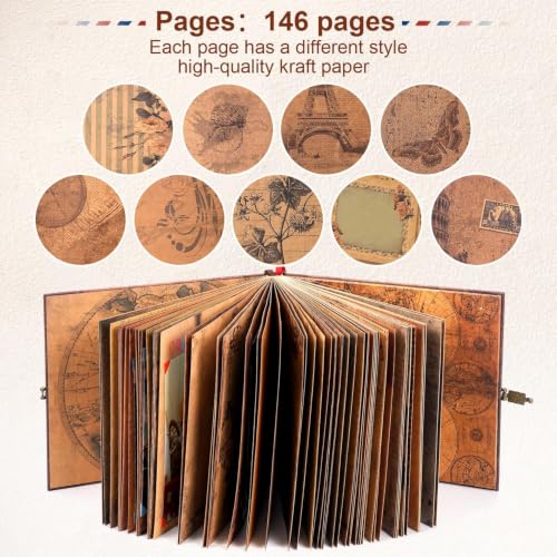 Image of Scrapbook Album & Photo Book for Memories, Travel Scrapbook, Memory Book, Journal for Girls, Junk Journal, Postcard Album, Scrapbooking Kit with Scrapbook Paper, Journaling & Journal Set