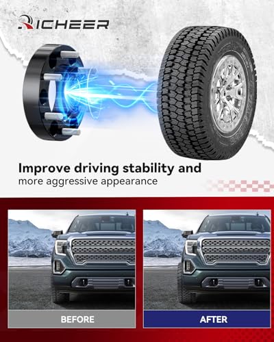 Image of Richeer 1.25 Inch 6x5.5 Hubcentric Wheel Spacers for Silverado Sierra 1500